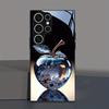 Black Blue Crystal Diamond Glass Phone Case Suitable for Samsung Galaxy S26 S25 S24 S22 S21 S20 FE/Ultra/Plus Hard Case