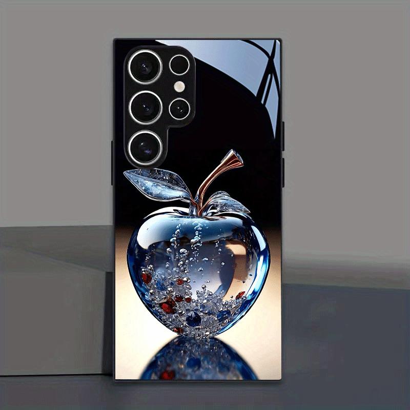 Black Blue Crystal Diamond Glass Phone Case Suitable for Samsung Galaxy S26 S25 S24 S22 S21 S20 FE/Ultra/Plus Hard Case