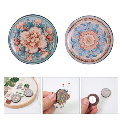 Wood Needle Minders Magnetic Needle Minders Needle Nanny Sewing Needle Holders Magnetic Pin Cushion for Embroidery
