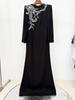 Elegant 2026 European & American Fashion Gown with Slit Sleeves & Beaded Rhinestone Details