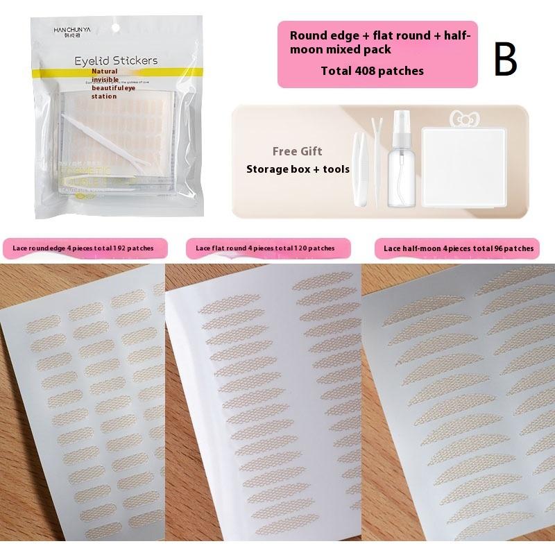 144-960Pcs Adjustable Double Eyelid Tape Lace Mesh Breathable Beauty Eye Patch Transparent Netting Subtle Adjustment