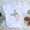 Unisexs Butterfly Tree Print Harajuku TShirt Round Neck Top Short Sleeve Casual Summer Tee ShirtDrop Ship