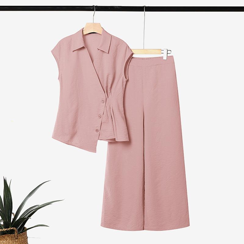 ZANZEA Seturi Casual din Două Piese pentru Femei: Topuri Vestă fără Mâneci și Pantaloni Lungi