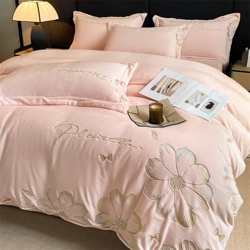 Mufan Yifei Winter Thickened Milk Velvet 4-Piece Bedding Set
