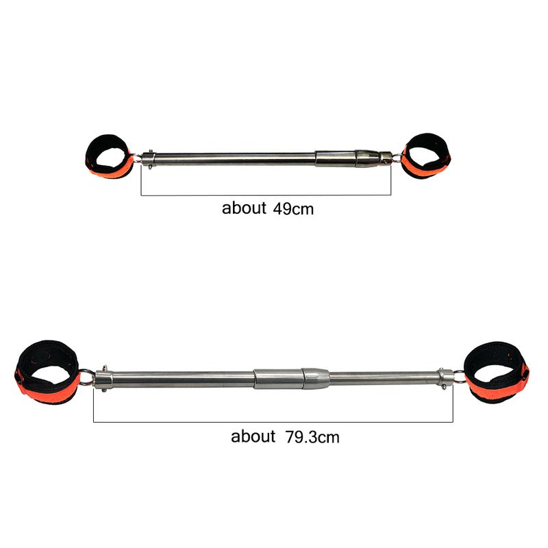 Stainless Steel Open Leg Rod for Sex Slave Cosplay Anklecuff Open Leg Restraint BDSM Bondage Adjustable Sex Toy