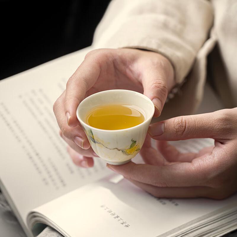 Shangqi Hand-painted Osmanthus Ceramic Gongfu Tea Cups