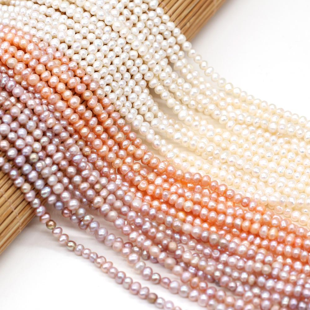 Colorful Pearl 3-3.5mm Oval Beads For Jewelry Making DIY Bracelet Earrings Necklace Accessory