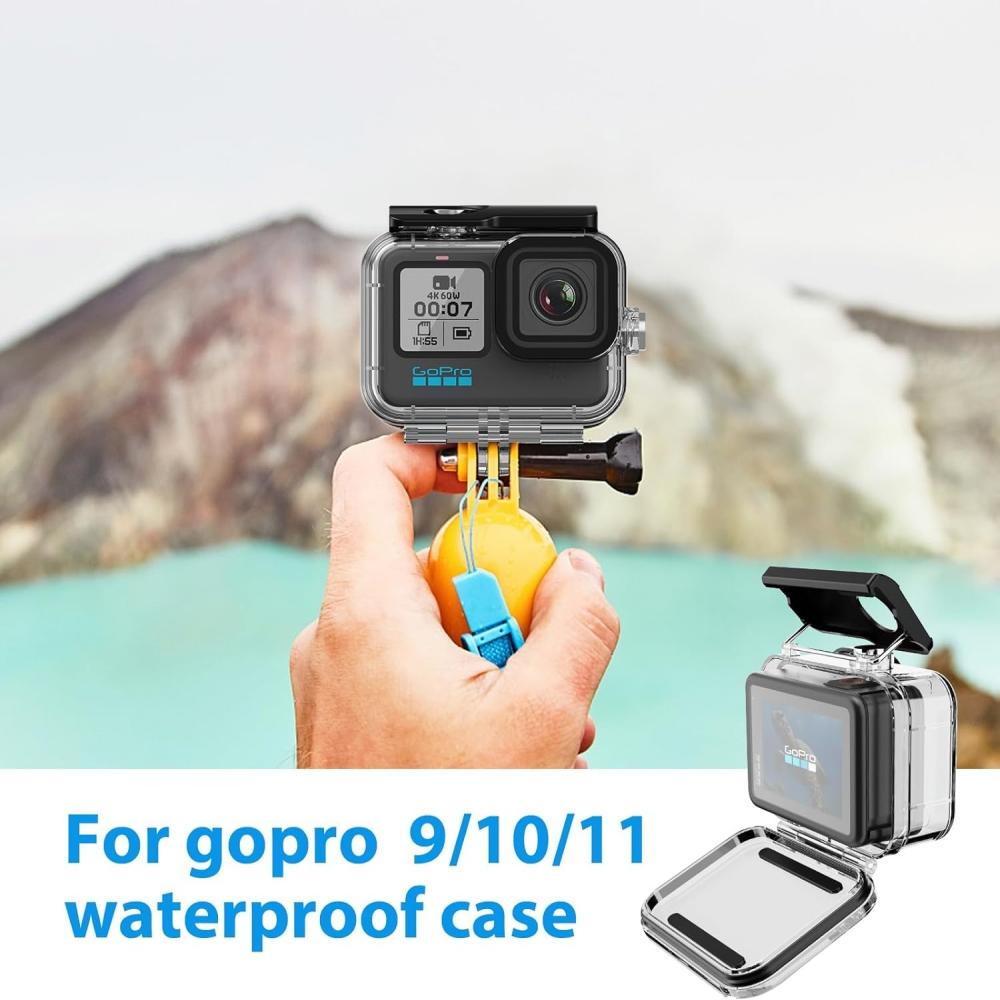 60M Waterproof Housing Case for GoPro Hero 12/11/10/9 Black Protective Underwater Dive Housing Shell with Bracket Accessories