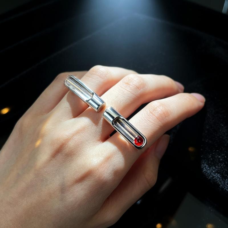 Silver Color Hug Rings For Women Fashion Geometric Handmade Irregular Vintage Fine Jelwery Ring Party Christmas Gift