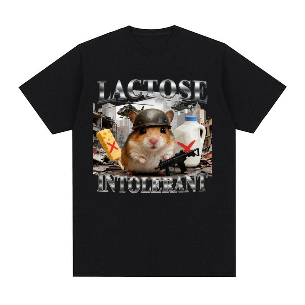 

Fun Lactose Intolerance Intellectual Hamster T-shirt Trendy Harajuku Style Short-Sleeve Casual T-shirt Women Clothing Fashion... 5XL різнокольоровий