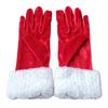 Christmas Costume Gloves for Adult, Red Gloves with Furry Plush Cuffs, Decorative Handwear for Holiday Festival Event Photography