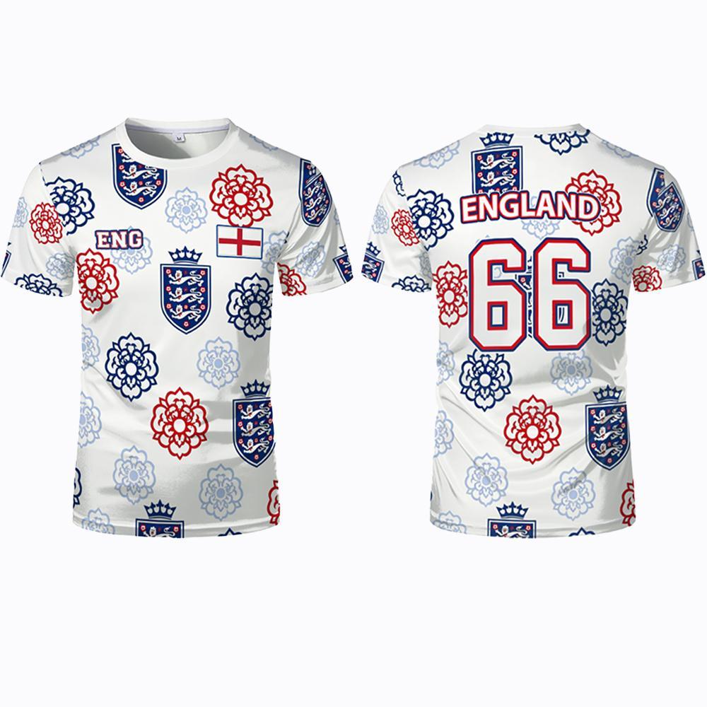 2026 New England Flag Print T-Shirt Summer Outdoor Sports Breathable Quick-Drying Soccer Jersey Men's Fan Daily Training Apparel