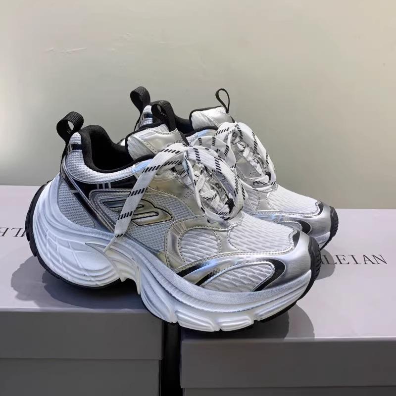 

2025 Париж весна новые толстоподошвенные супер-огонь папины кроссовки женские универсальные увеличивающие рост дышащие взрывные повседневные спортивные кроссовки 40