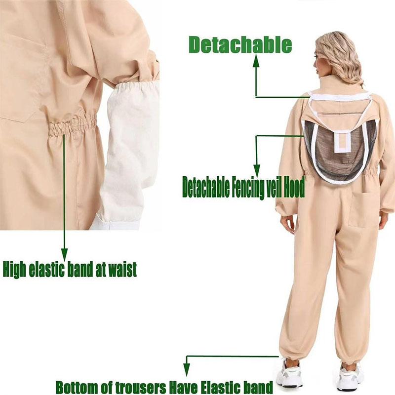 Apicoltura Polycotton A Prova di Api Abbigliamento Protettivo Tuta Completa da Apicoltore Fattoria Unisex Tenuta di Sicurezza Guanti Velo Cappuccio Apiario