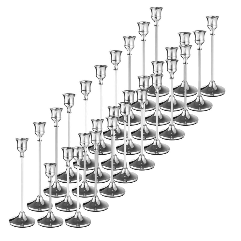 Set of 6 Elegant Bronze European Candle Holders for Romantic Tabletop Wedding and Dinner Decor