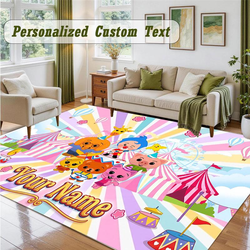 Crystal Velvet Square Rug Custom NameEl Payaso Plim Plim Pattern Non Slip Home Floor Decor Rug