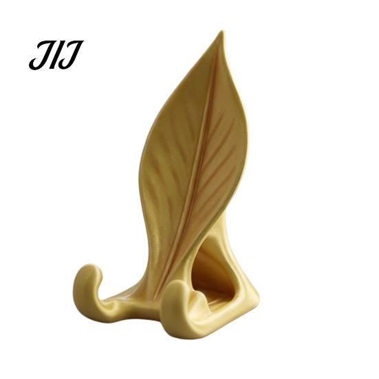 Portable Mobile Support Leaf Shaped Phone Stand, 3D Printed Holder with Double Desktop Hook Support, Creative Hands Free Video Cradle, Artistic Decor