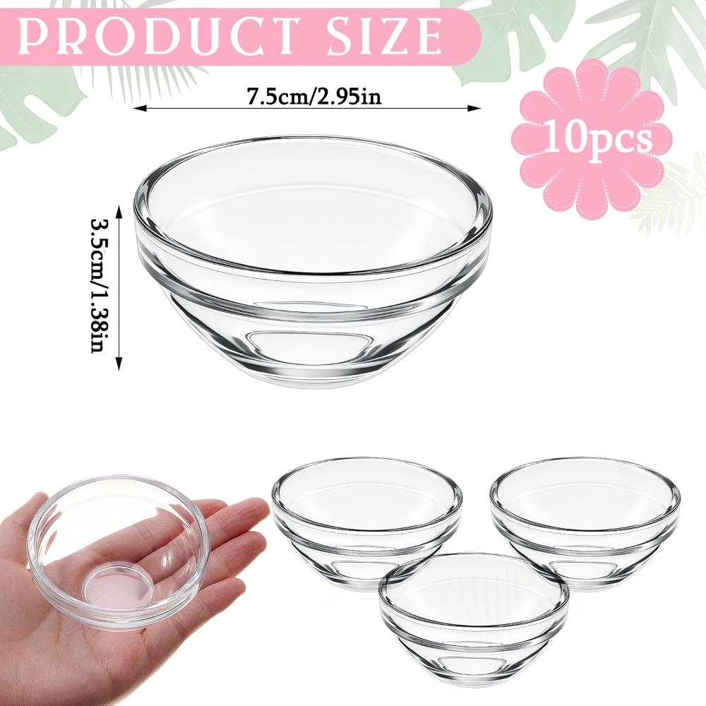 10pcs Facial Bowls Esthetician Small Glass Facial Clear Prep Measuring Bowl DIY Face Mask Mud Mask & Skincare Products