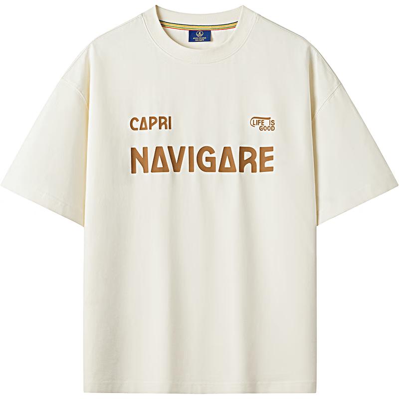 NVG·YOUNG Men s Italian Sailboat Print Cotton T-Shirt S