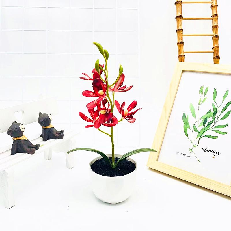 Phalaenopsis Potted Simulated Artificial Artificial Flower Ornament Desktop