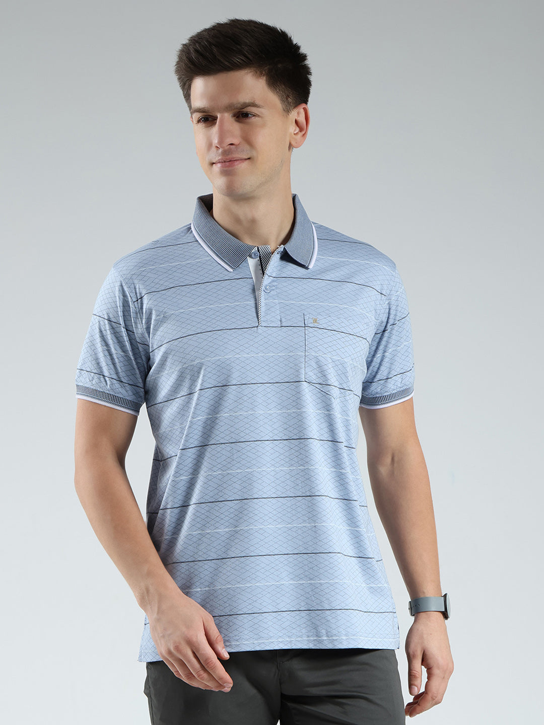 Monte Carlo Men Regular Fit Sky Tshirt 3XL