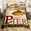 Fishing Soft Duvet Cover Set Twin King For Young Boys Men Rustic Fisherman Warm Comforter Cover Microfiber Wild Cabin Fishing Theme Beding Set