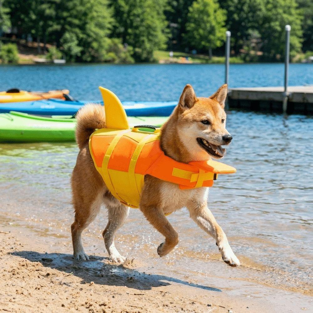 Adjustable Pet Life Jacket Shark Shape Dog Swimming Suit Cute Dog Life Vest  Water Safety