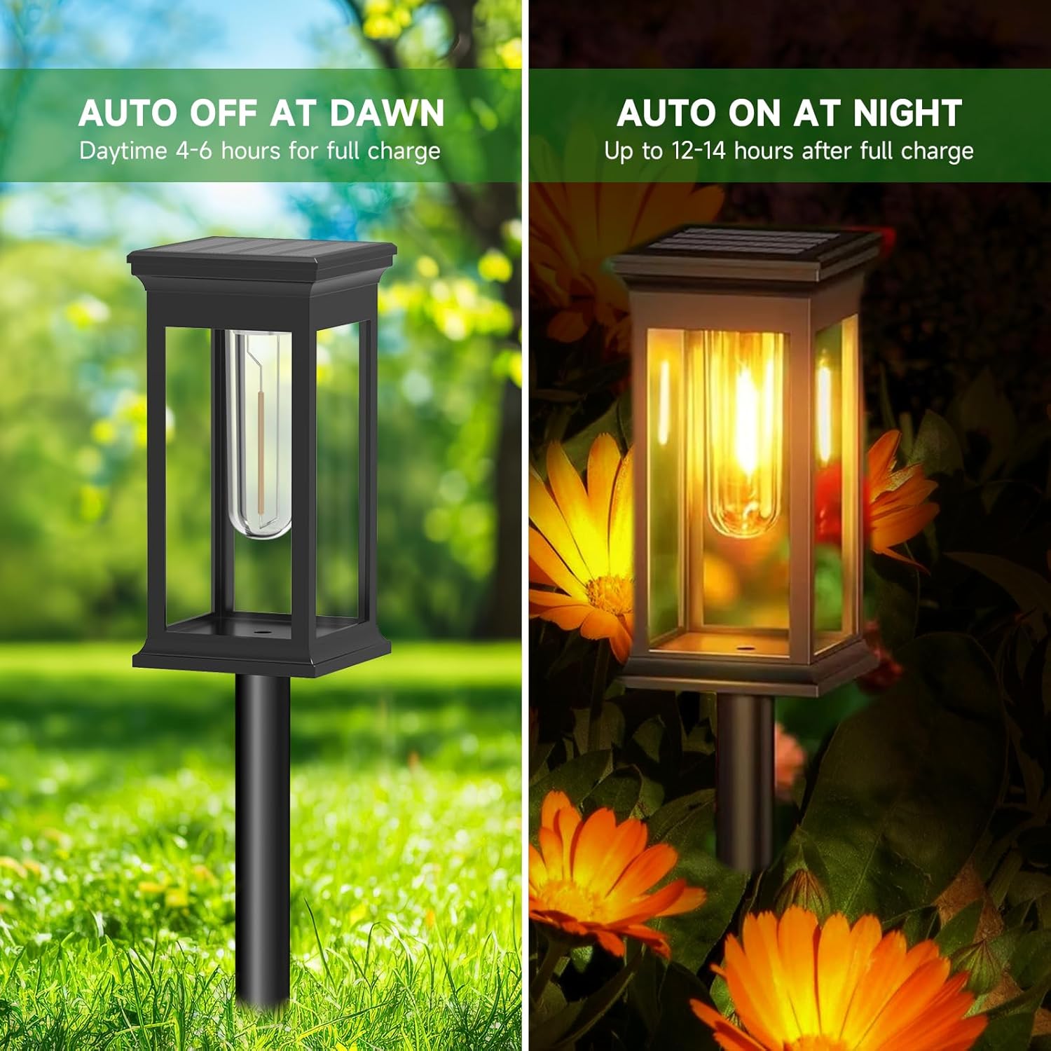 

8 Pack Solar Pathway Lights Outdoor Waterproof IP65 LED Garden Lights Auto On/Off for Patio Lawn Decor 8