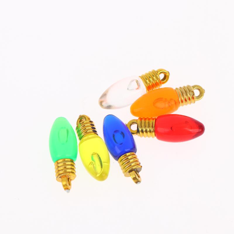 10 Pcs Plastic Colorful Mini Bulb For Making Christmas Party Decor Diy Hanging Lamp Materials