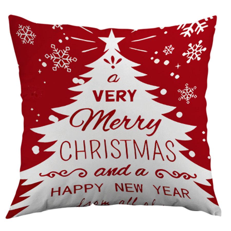 Christmas Christmas Elements Throw Pillow Cover Home Sofa Decorative Pillow Santa Claus Cushion Cover