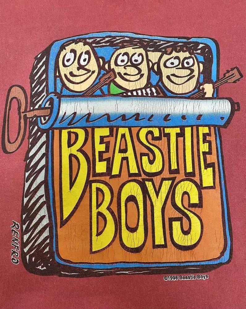 90-е Потертая Винтажная Футболка Beastie Boys с одной стороны Красная S-234XL D833 Унисекс M