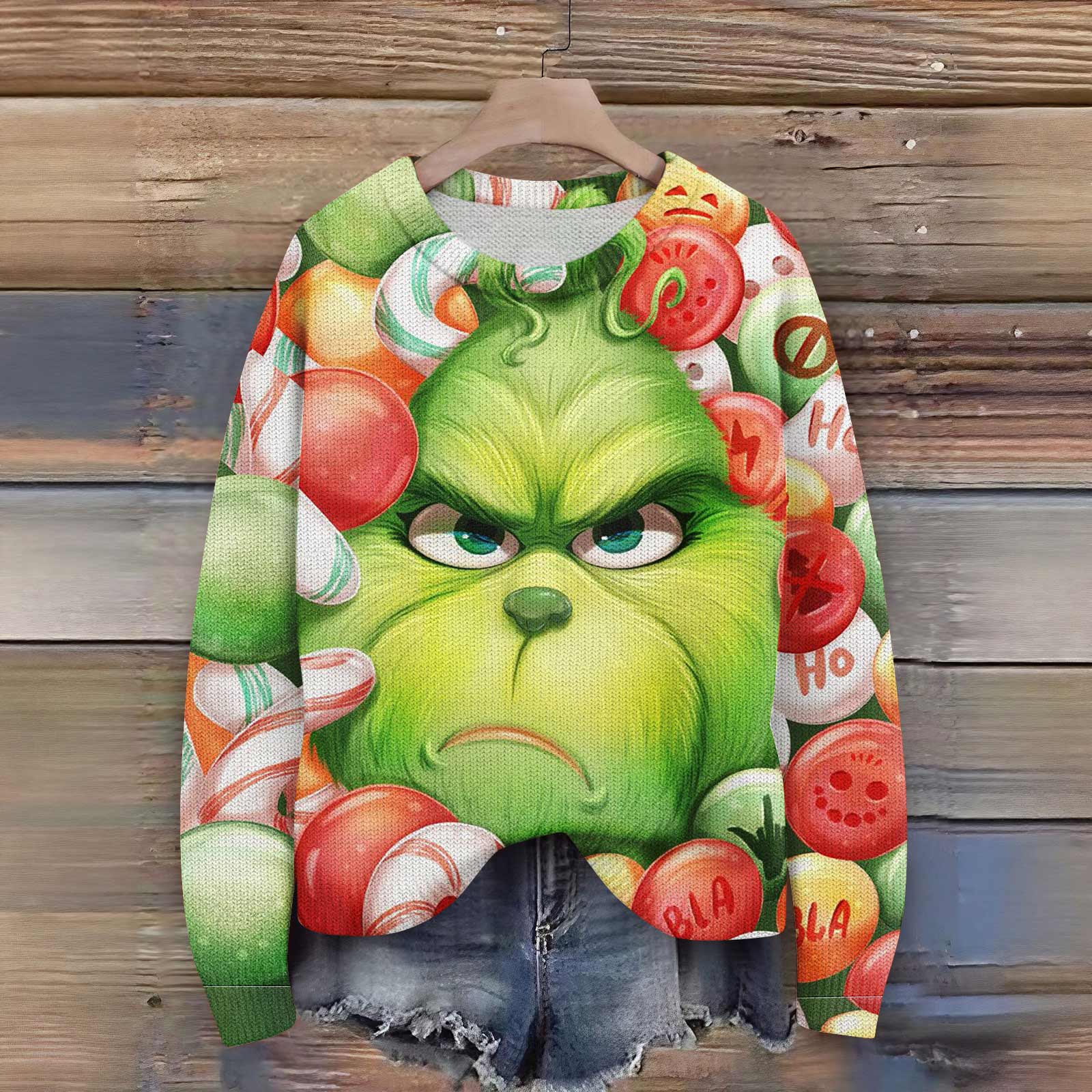 

Пуловеры с длинным рукавом для женщин, с круглым вырезом, повседневные, милые, с принтом, вязаные, оверсайз XXL