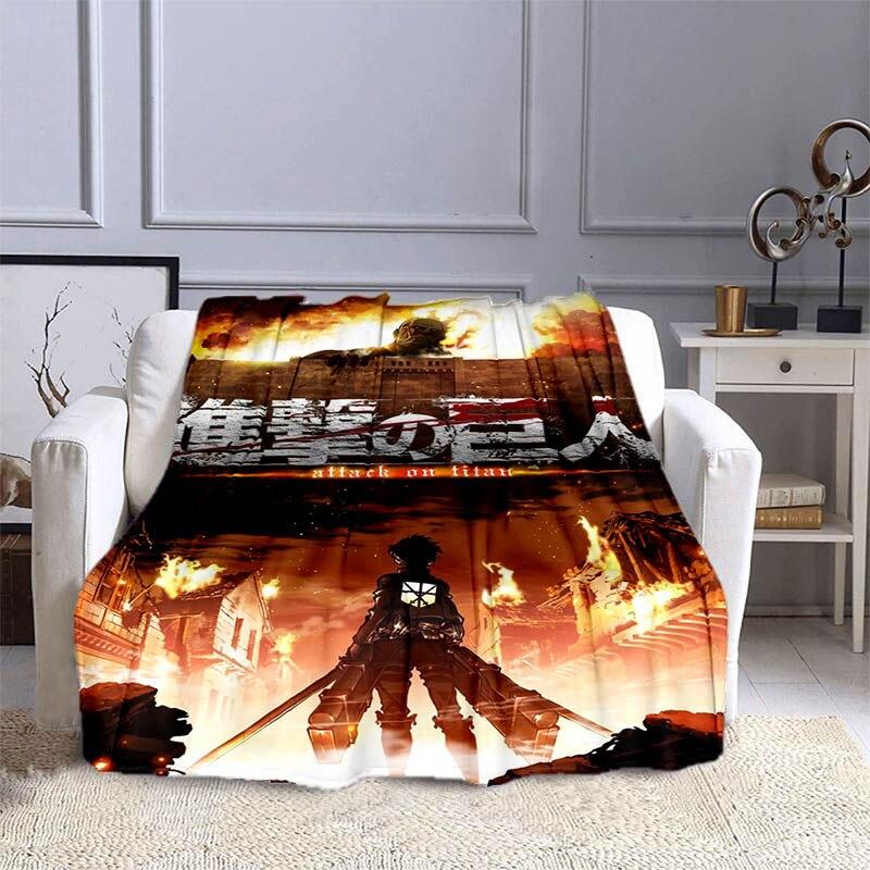 Attack On Titan Wings of Liberty Anime Blanket Soft Cozy Blanket Flannel Blanket Kids Blanket Home Travel Blanket Gift