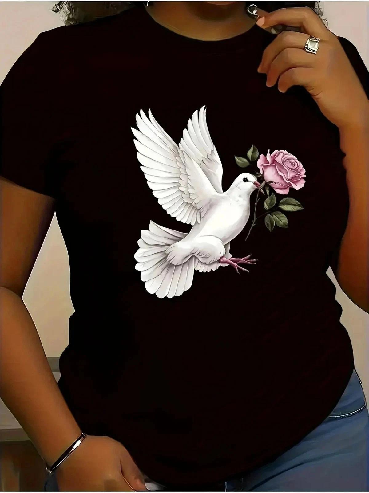 Printed Graphic T- Shirt Casual Crew Neck Short Sleeve Everyday Tee Top S