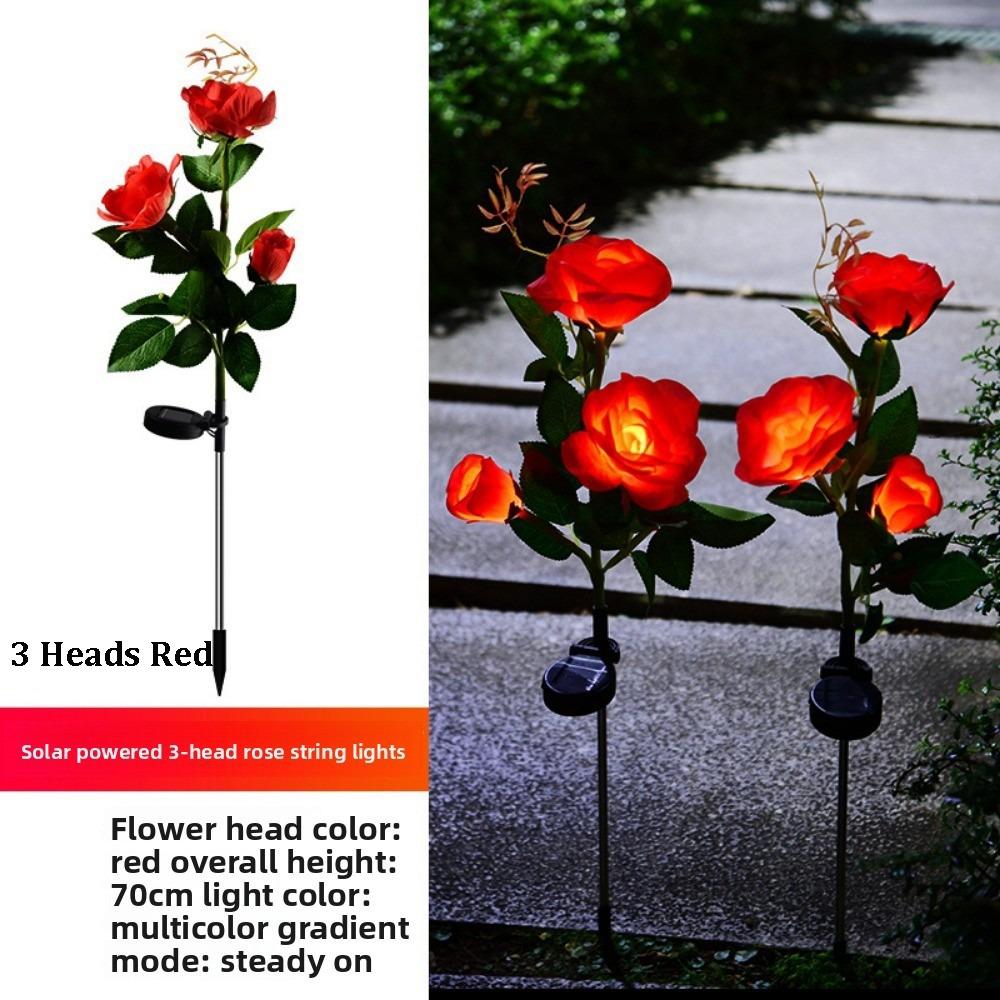 1/3 Heads LED Simulated Solar Lights Waterproof 5 Colors Outdoor Decorative Solar Light Lawn Decoration Landscape Light