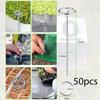 50x Circle Top Landscape Pins Ground Staples Tent Pegs Garden Stakes with Pick Hook for Backyard