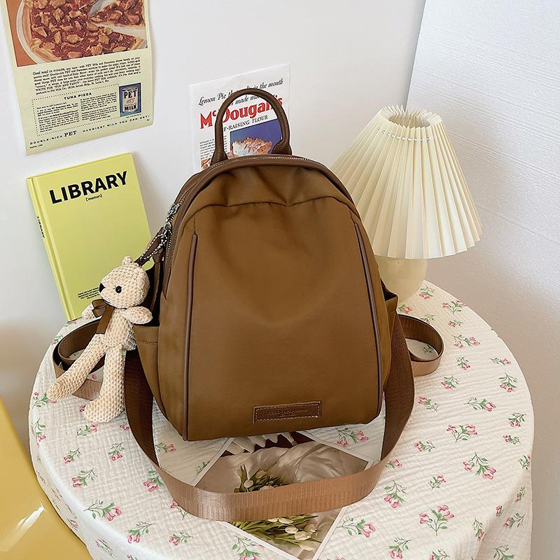 School bag female student Japanese simple ins style niche solid color backpack women's light casual backpack new
