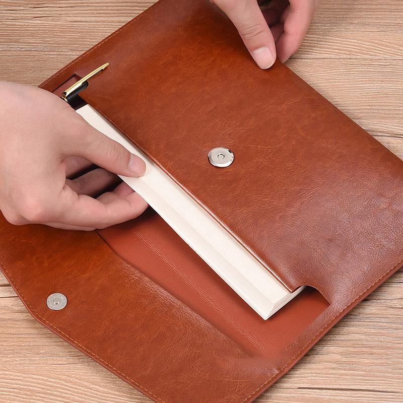 A4 A5 A6 Skórzany Folder na Dokumenty Pakiet Danych Torba na Dokumenty Modna Aktówka Umowa Danych Torba na Akta Rachunków Artykuły Szkolne Biurowe