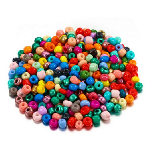 33-Color Solid Glass Beads for DIY Jewelry & Beaded Bracelets