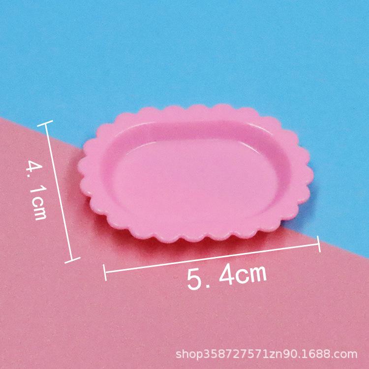 Puppenhaus Simulation Mini Farbe Blume Teller Teller Teller Kuchenladen Dessert Mini Geschirr Spielhaus Spielzeug