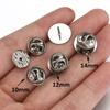 10pcs Stainless Steel Brooch Pin Base 10-14mm Cabochon Base Cufflink Settings Butterfly Tie Tack Pins Backs Jewelry Making DIY