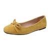 Aphixta Classic Suede Soft Sole Shallow Woman Shoe Yellow Loafers Spring Woman Shoes Sweet Bow Flat With Shoes For Woman