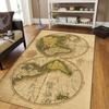 Ancient World Navigation Map Teppe for stuen, mykt flanell teppe for soverommet, Anti-skli BADEROMsmatte, baby lekematte