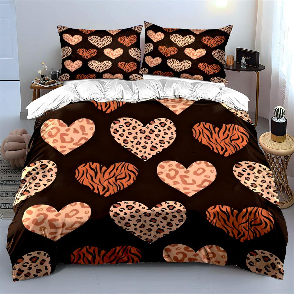 Heart Patterned Trio for Decoration Essentials kid's and adults' bedroom decor, Exquisite three-piece bedding set gift