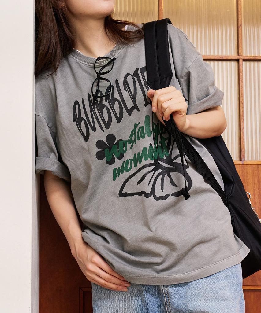 Beobeulpiseu Butterfly Pigment T-Shirt_Light Gray