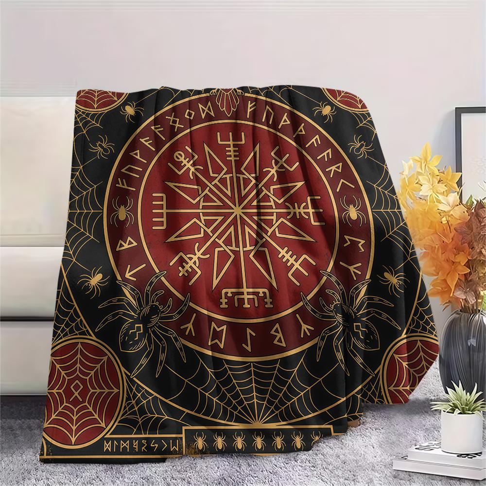 Viking Animal Patterns Print Flannel Blanket High Quality Comfortable for All Seasons Home Decor Warmth and Comfort Perfect for Christmas Gifts