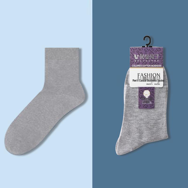 Chaussettes d'affaires en coton respirant pour hommes - Absorbantes la transpiration, déodorantes, antibactériennes, longueur mi-mollet pour le printemps et l'été