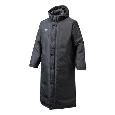 Mizuno Baseball Bench Coat Padded Long Length Winter Jacket Black (XO)