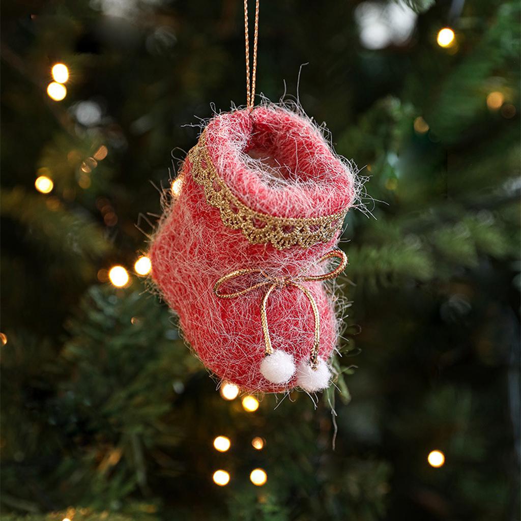 Plush Fabric Gloves Boots Shoes Christmas Tree Ornaments Decorative Ornaments Pendants