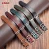 Vintage Echte Leder Uhr Armband 18mm 20mm 22mm Handgefertigt Öl Wachs Rindsleder Uhr Armband für Männer Frauen Metall Ring Schnalle Armband